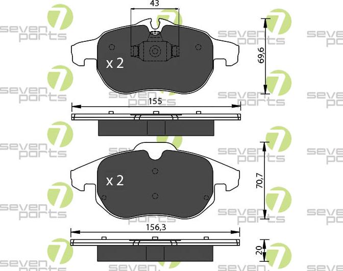 7 SEVEN PARTS SVP21810 - Brake Pad Set, disc brake car-mod.net