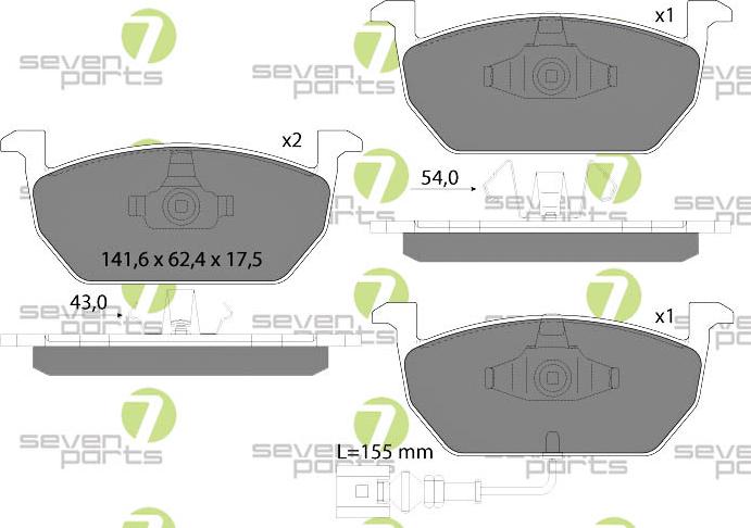 7 SEVEN PARTS SVP28540 - Brake Pad Set, disc brake car-mod.net