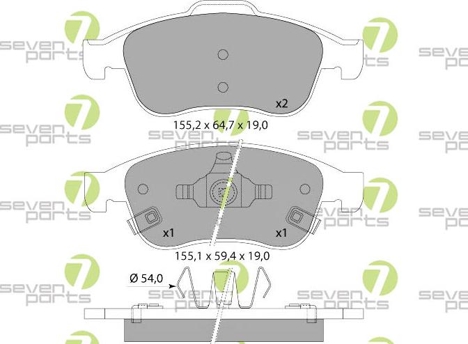 7 SEVEN PARTS SVP28090 - Brake Pad Set, disc brake car-mod.net