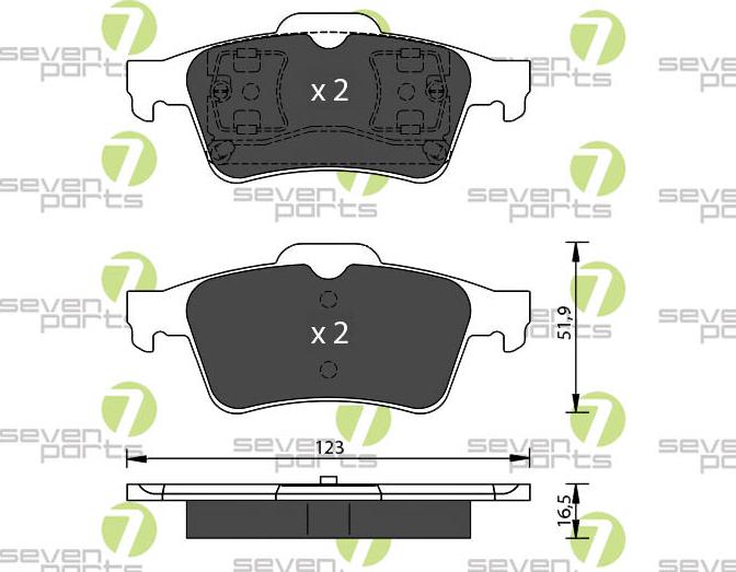 7 SEVEN PARTS SVP23290 - Brake Pad Set, disc brake car-mod.net