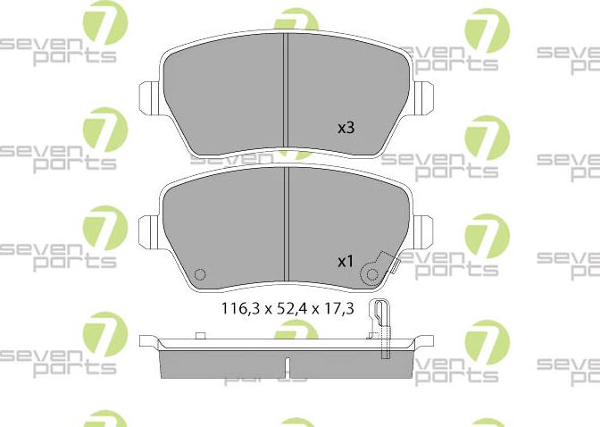 7 SEVEN PARTS SVP23240 - Brake Pad Set, disc brake car-mod.net