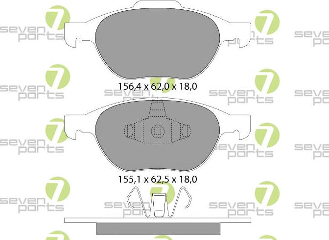 7 SEVEN PARTS SVP22620 - Brake Pad Set, disc brake car-mod.net