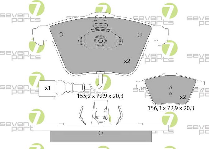7 SEVEN PARTS SVP22104 - Brake Pad Set, disc brake car-mod.net