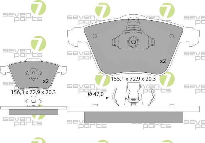 7 SEVEN PARTS SVP22100 - Brake Pad Set, disc brake car-mod.net