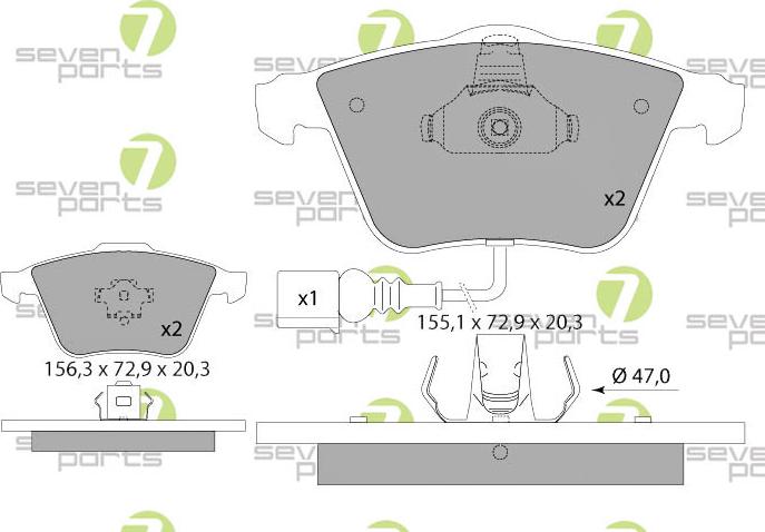 7 SEVEN PARTS SVP22103 - Brake Pad Set, disc brake car-mod.net