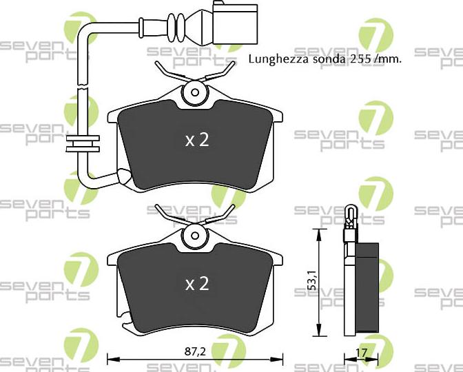 7 SEVEN PARTS SVP22881 - Brake Pad Set, disc brake car-mod.net