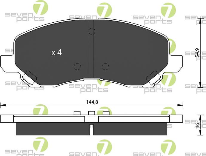 7 SEVEN PARTS SVP22200 - Brake Pad Set, disc brake car-mod.net