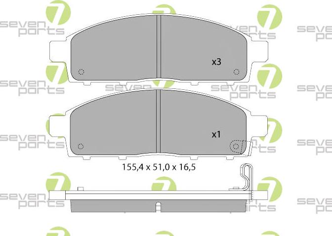 7 SEVEN PARTS SVP27150 - Brake Pad Set, disc brake car-mod.net