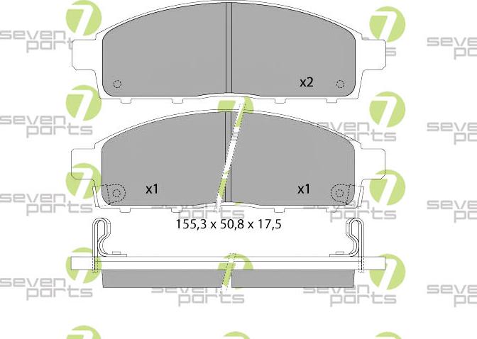 7 SEVEN PARTS SVP27151 - Brake Pad Set, disc brake car-mod.net