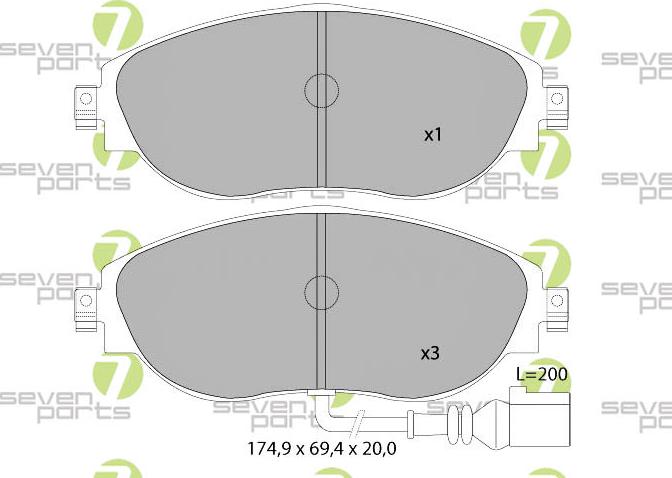 7 SEVEN PARTS SVP27340 - Brake Pad Set, disc brake car-mod.net