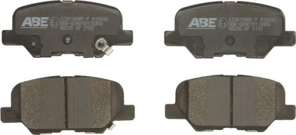 ABE C23019ABE-P - Brake Pad Set, disc brake car-mod.net