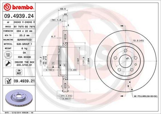 A.B.S. 09.4939.21 - Brake Disc car-mod.net