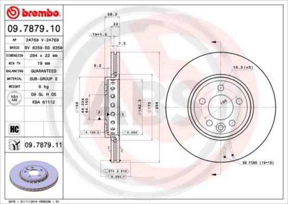 A.B.S. 09.7879.10 - Brake Disc car-mod.net