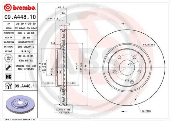 A.B.S. 09.A448.11 - Brake Disc car-mod.net
