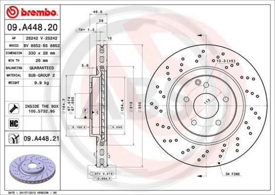 A.B.S. 09.A448.21 - Brake Disc car-mod.net