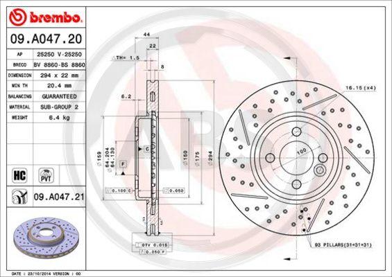 A.B.S. 09.A047.21 - Brake Disc car-mod.net