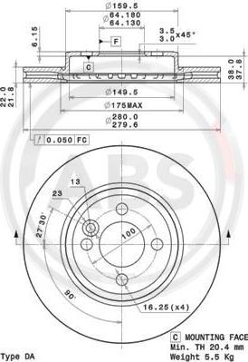 A.B.S. 09.A761.11 - Brake Disc car-mod.net
