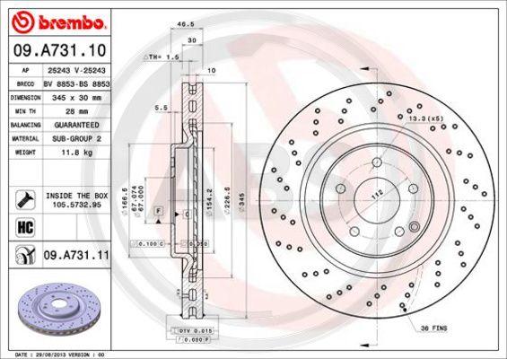 A.B.S. 09.A731.11 - Brake Disc car-mod.net