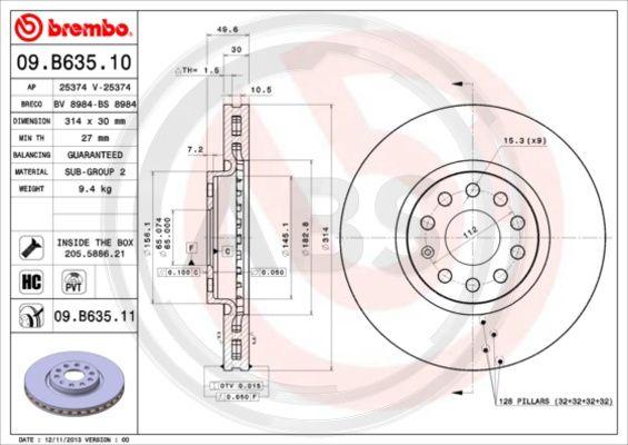 A.B.S. 09.B635.11 - Brake Disc car-mod.net