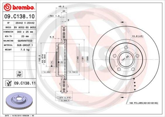 A.B.S. 09.C138.11 - Brake Disc car-mod.net