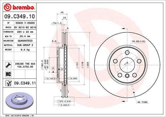 A.B.S. 09.C349.11 - Brake Disc car-mod.net