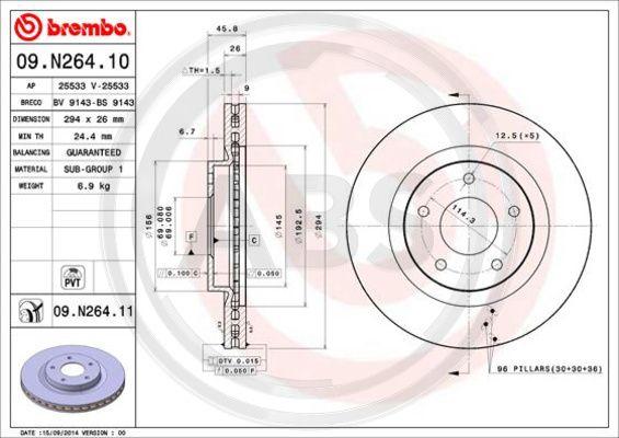 A.B.S. 09.N264.11 - Brake Disc car-mod.net