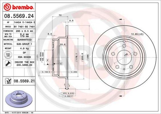 A.B.S. 08.5569.21 - Brake Disc car-mod.net