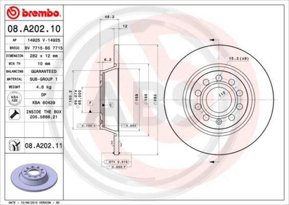 A.B.S. 08.A202.11 - Brake Disc car-mod.net