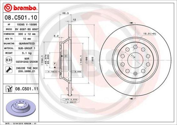 A.B.S. 08.C501.11 - Brake Disc car-mod.net