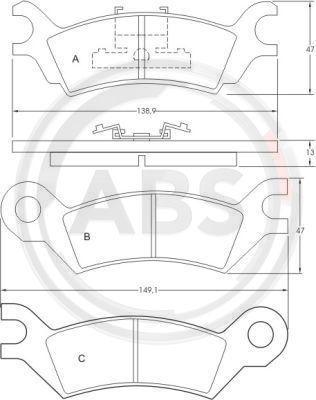 A.B.S. 36502 - Brake Pad Set, disc brake car-mod.net