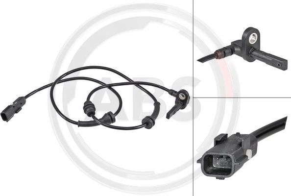 A.B.S. 30208 - ABS sensor, wheel speed car-mod.net