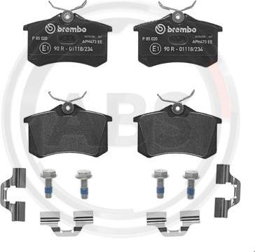 A.B.S. P85020 - Brake Pad Set, disc brake car-mod.net