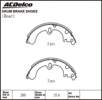 ACDelco ACBS1602 - Drum Brake Shoe Set car-mod.net