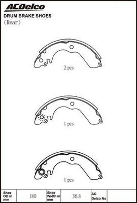 ACDelco ACBS1681 - Drum Brake Shoe Set car-mod.net