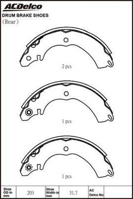 ACDelco ACBS1867 - Drum Brake Shoe Set car-mod.net