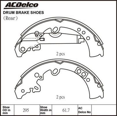 ACDelco ACBS1832 - Drum Brake Shoe Set car-mod.net