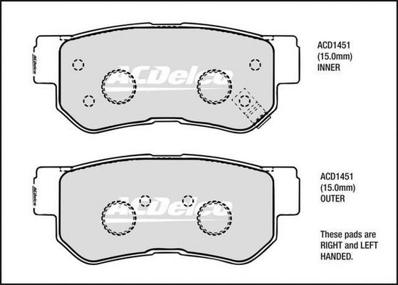 ACDelco ACD1451 - Brake Pad Set, disc brake car-mod.net