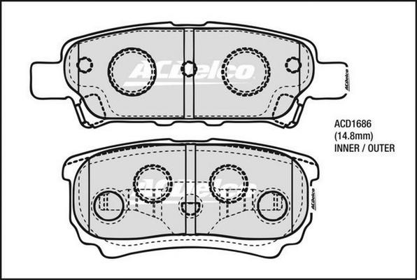 ACDelco ACD1686 - Brake Pad Set, disc brake car-mod.net