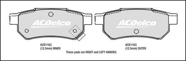 ACDelco ACD1163 - Brake Pad Set, disc brake car-mod.net