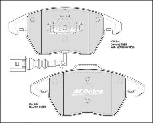 ACDelco ACD1849 - Brake Pad Set, disc brake car-mod.net
