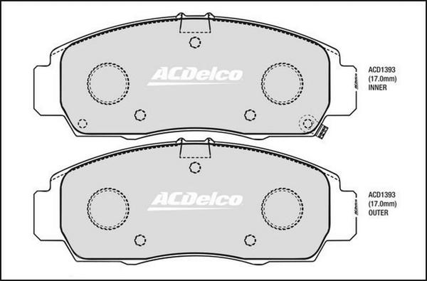 ACDelco ACD1393 - Brake Pad Set, disc brake car-mod.net