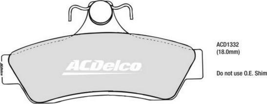 ACDelco ACD1332X - High Performance Brake Pad Set car-mod.net