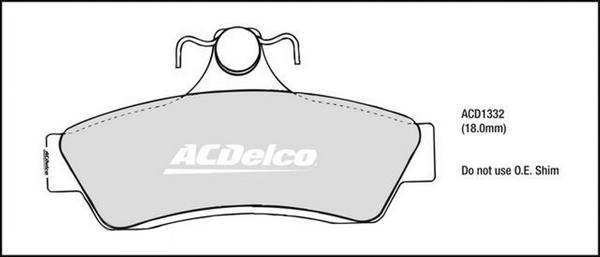ACDelco ACD1332 - Brake Pad Set, disc brake car-mod.net