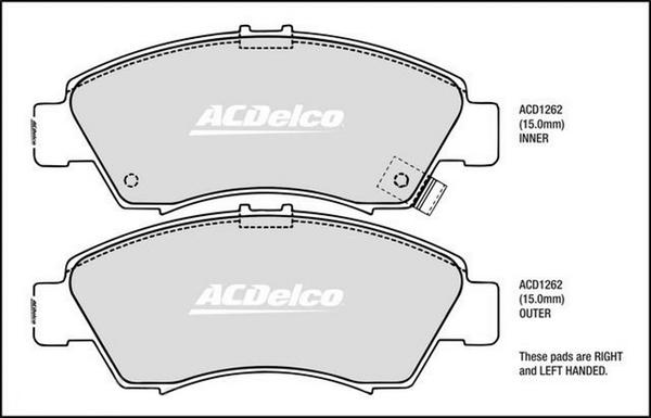 ACDelco ACD1262 - Brake Pad Set, disc brake car-mod.net