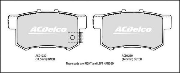 ACDelco ACD1230 - Brake Pad Set, disc brake car-mod.net