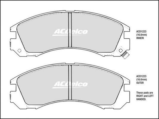 ACDelco ACD1223 - Brake Pad Set, disc brake car-mod.net