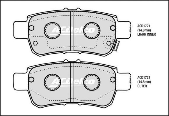 ACDelco ACD1721 - Brake Pad Set, disc brake car-mod.net