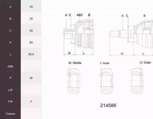 Acemark 214586 - CV Joint Kit, drive shaft car-mod.net