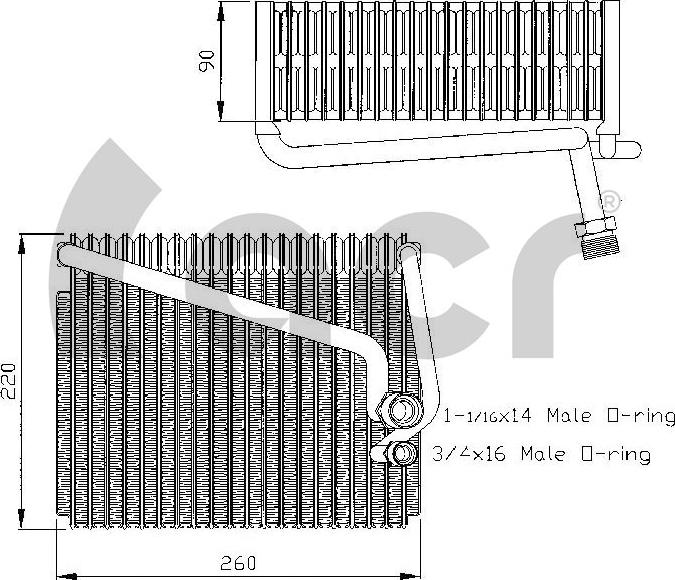 ACR 310128 - Evaporator, air conditioning car-mod.net