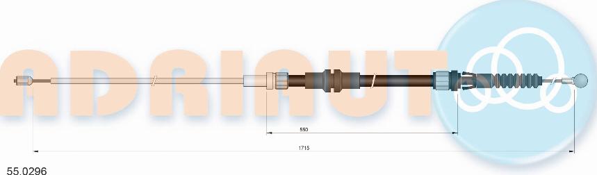 Adriauto 55.0296 - Cable, parking brake car-mod.net
